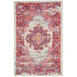 Nourison Passion PSN03 Area Rug, Ivory/Fuchsia, 1'10" x 2'10"