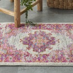 Nourison Passion PSN03 Area Rug, Ivory/Fuchsia, 1'10" x 2'10"