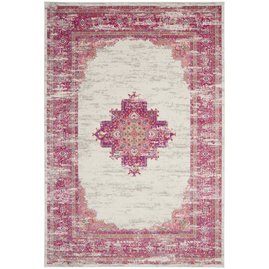 Nourison Passion PSN03 Area Rug, Ivory/Fuchsia, 12' x 15'