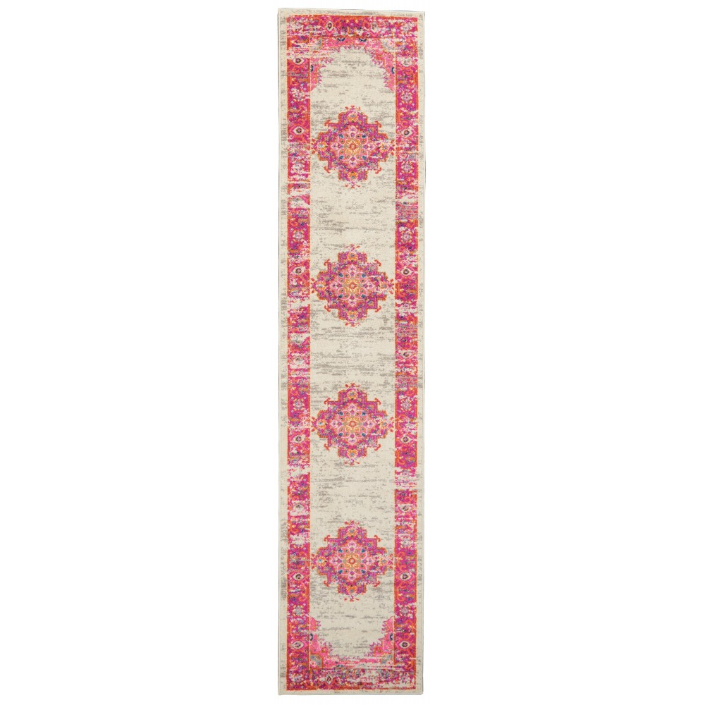 Nourison Passion PSN03 Runner Rug, Ivory/Fuchsia, 2'2" x 10' Nourison Passion PSN03 Runner Rug, Ivory/Fuchsia, 2'2" x 10'