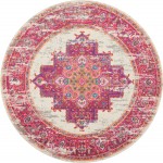 Nourison Passion PSN03 Area Rug, Ivory/Fuchsia, 4' x Round