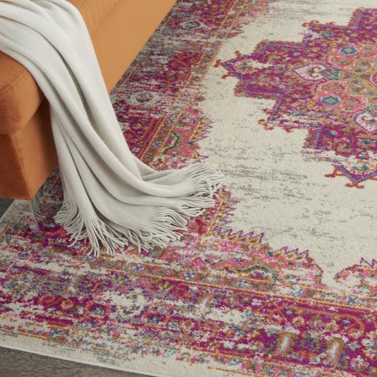 Nourison Passion PSN03 Area Rug, Ivory/Fuchsia, 5'3" x 7'3"