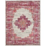 Nourison Passion PSN03 Area Rug, Ivory/Fuchsia, 6'7" x 9'6"