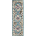 Nourison Passion PSN03 Runner Rug, Light Blue, 1'10" x 6'