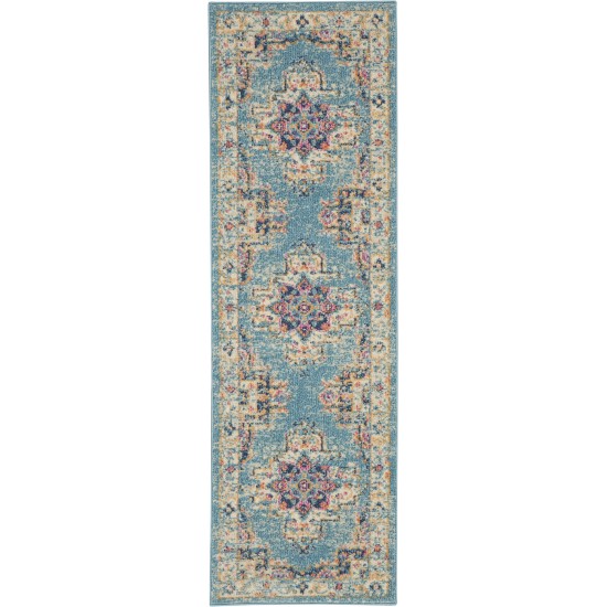 Nourison Passion PSN03 Runner Rug, Light Blue, 1'10" x 6'