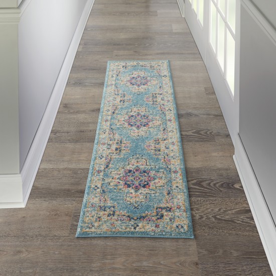 Nourison Passion PSN03 Runner Rug, Light Blue, 1'10" x 6'