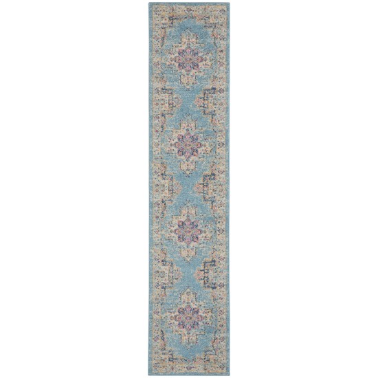 Nourison Passion PSN03 Runner Rug, Light Blue, 2'2" x 10'