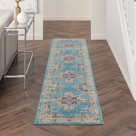 Nourison Passion PSN03 Runner Rug, Light Blue, 2'2" x 10'