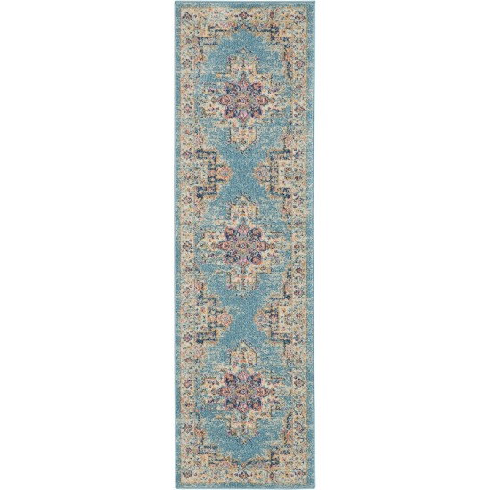 Nourison Passion PSN03 Runner Rug, Light Blue, 2'2" x 7'6"