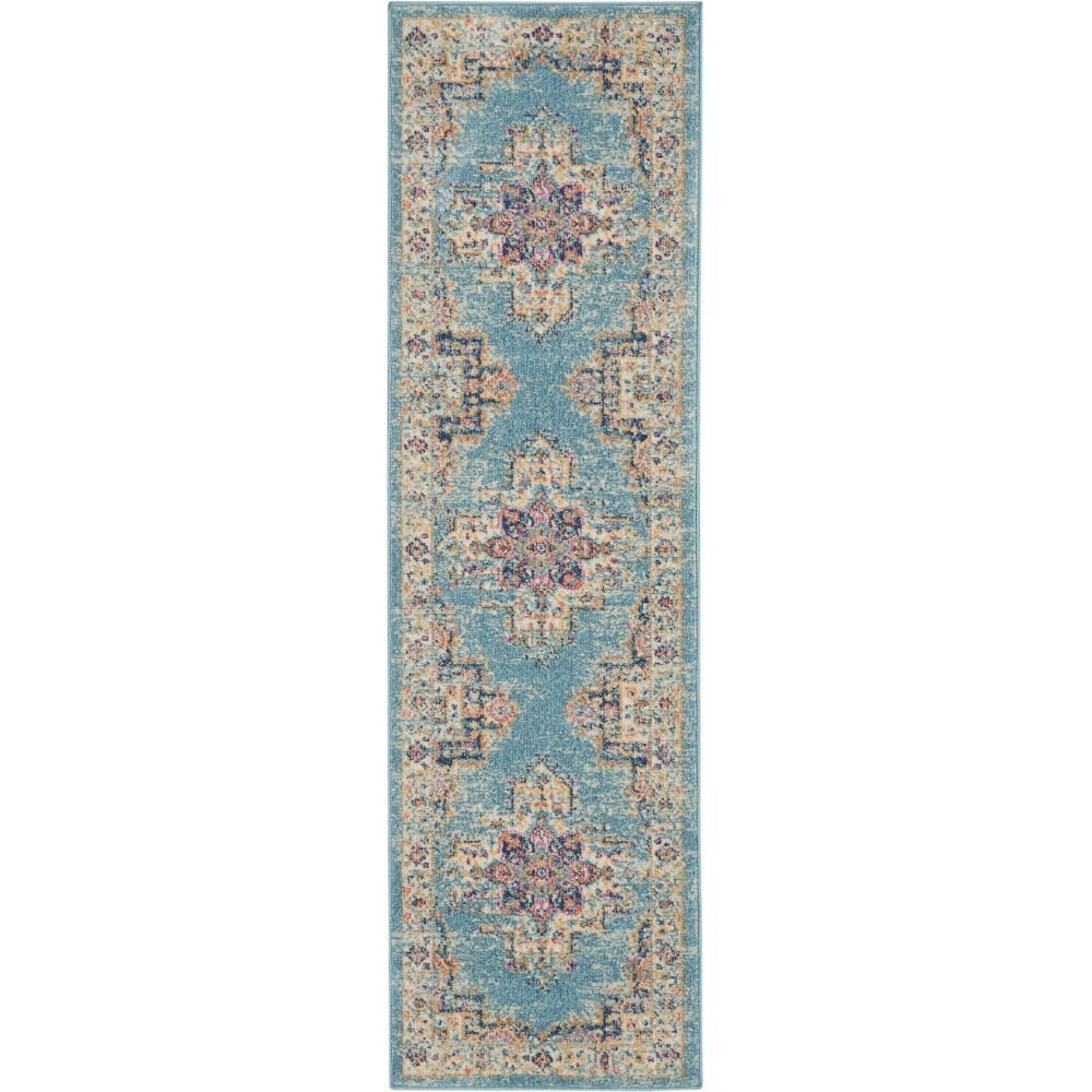 Nourison Passion PSN03 Runner Rug, Light Blue, 2'2" x 7'6"