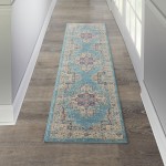 Nourison Passion PSN03 Runner Rug, Light Blue, 2'2" x 7'6"