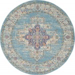 Nourison Passion PSN03 Area Rug, Light Blue, 4' x Round