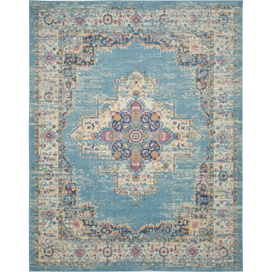 Nourison Passion PSN03 Area Rug, Light Blue, 6'7" x 9'6"