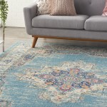 Nourison Passion PSN03 Area Rug, Light Blue, 8' x 10'