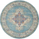 Nourison Passion PSN03 Area Rug, Light Blue, 8' x Round