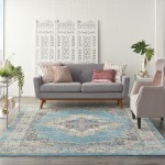 Nourison Passion PSN03 Area Rug, Light Blue, 9' x 12'