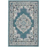 Nourison Passion PSN03 Area Rug, Turquoise/Grey, 1'10" x 2'10"