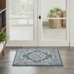 Nourison Passion PSN03 Area Rug, Turquoise/Grey, 1'10" x 2'10"