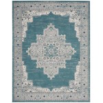 Nourison Passion PSN03 Area Rug, Turquoise/Grey, 8' x 10'