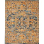 Nourison Passion PSN07 Area Rug, Teal/Sun, 8' x 10'