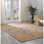 Nourison Passion PSN07 Area Rug, Teal/Sun, 8' x 10'