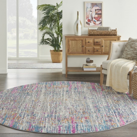 Nourison Passion PSN09 Area Rug, Ivory/Multicolor, 8' x Round