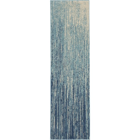 Nourison Passion PSN09 Runner Rug, Navy/Light Blue, 1'10" x 6'