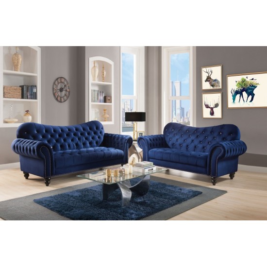 ACME Iberis Loveseat, Navy Velvet