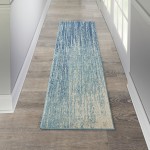 Nourison Passion PSN09 Runner Rug, Navy/Light Blue, 1'10" x 6'