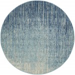 Nourison Passion PSN09 Area Rug, Navy/Light Blue, 5'3" x Round