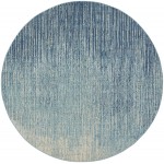 Nourison Passion PSN09 Area Rug, Navy/Light Blue, 8' x Round