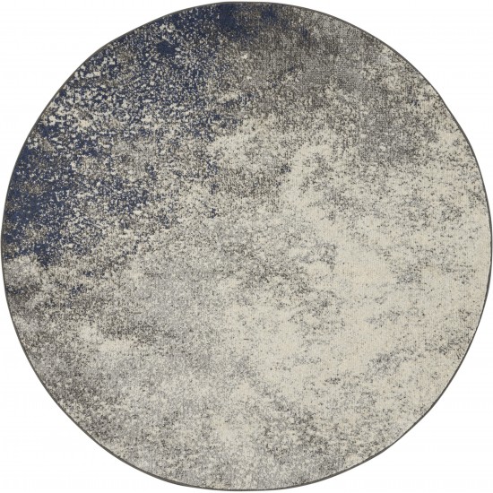 Nourison Passion PSN10 Area Rug, Charcoal/Ivory, 4' x Round