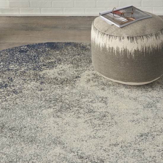 Nourison Passion PSN10 Area Rug, Charcoal/Ivory, 5'3" x Round