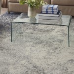 Nourison Passion PSN10 Area Rug, Charcoal/Ivory, 6'7" x 9'6"