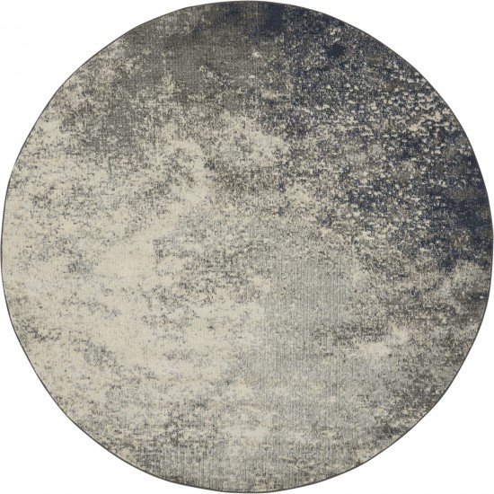 Nourison Passion PSN10 Area Rug, Charcoal/Ivory, 8' x Round