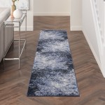 Nourison Passion PSN10 Runner Rug, Light Blue/Black, 2'2" x 10'