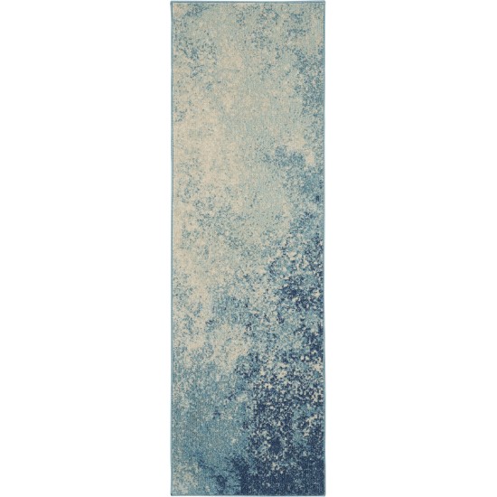 Nourison Passion PSN10 Runner Rug, Navy/Light Blue, 1'10" x 6'