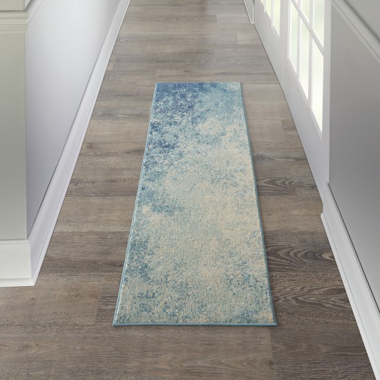 Nourison Passion PSN10 Runner Rug, Navy/Light Blue, 1'10" x 6'