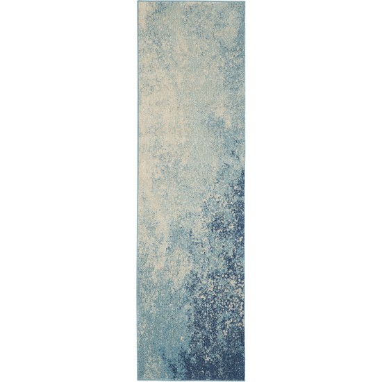 Nourison Passion PSN10 Runner Rug, Navy/Light Blue, 2'2" x 10'