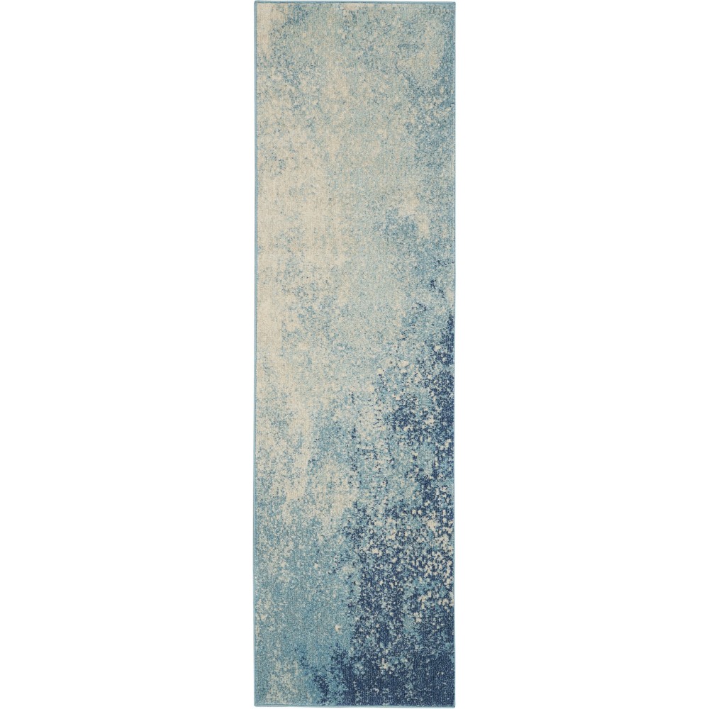 Nourison Passion PSN10 Runner Rug, Navy/Light Blue, 2'2" x 10'