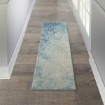 Nourison Passion PSN10 Runner Rug, Navy/Light Blue, 2'2" x 7'6"