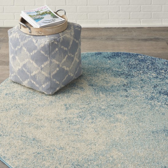 Nourison Passion PSN10 Area Rug, Navy/Light Blue, 4' x Round