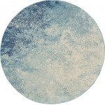 Nourison Passion PSN10 Area Rug, Navy/Light Blue, 5'3" x Round