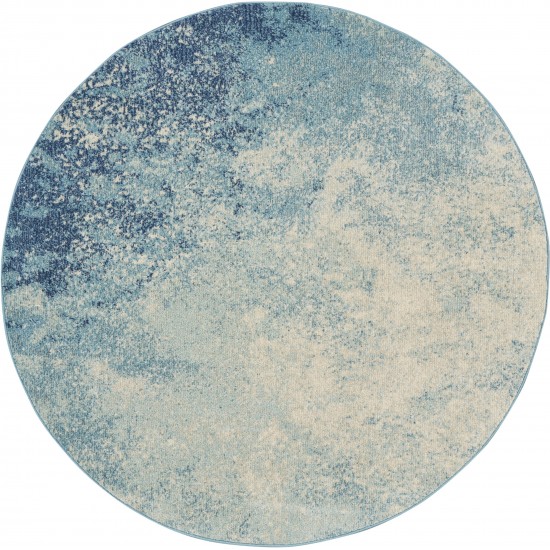 Nourison Passion PSN10 Area Rug, Navy/Light Blue, 5'3" x Round