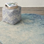 Nourison Passion PSN10 Area Rug, Navy/Light Blue, 5'3" x Round