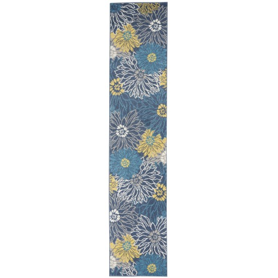 Nourison Passion PSN17 Runner Rug, Blue, 2'2" x 10'