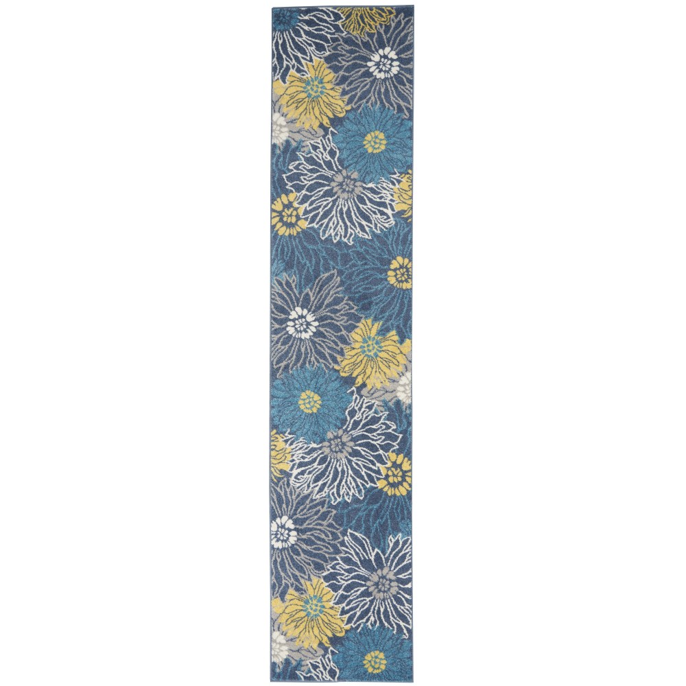 Nourison Passion PSN17 Runner Rug, Blue, 2'2" x 10'