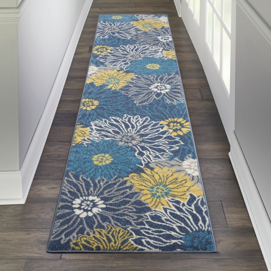 Nourison Passion PSN17 Runner Rug, Blue, 2'2" x 10'