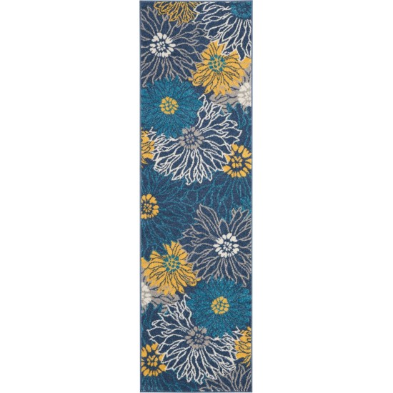 Nourison Passion PSN17 Runner Rug, Blue, 2'2" x 7'6"