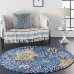 Nourison Passion PSN17 Area Rug, Blue, 5'3" x Round